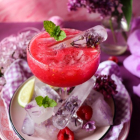 Raspberry Lilac Martini Cocktail