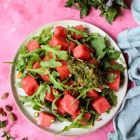 Watermelon Salad with Pistachio Mint Pesto