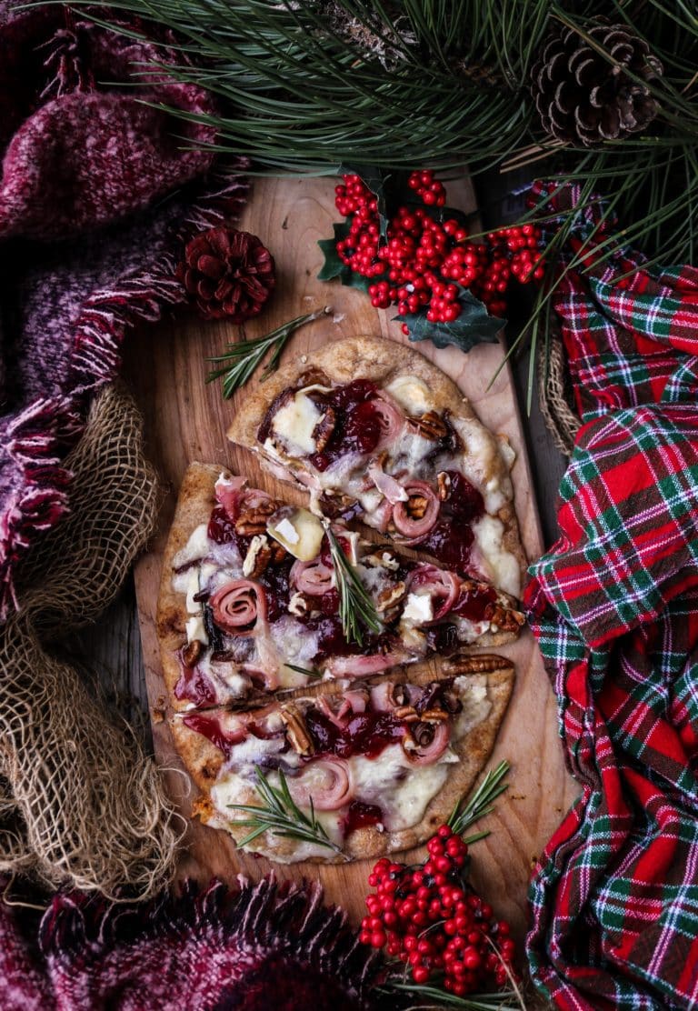 Christmas Lingonberry Brie Naan Pizza A Festive Appetizer