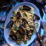 Creamy Mussel Basil Pasta