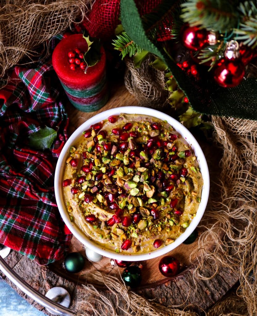 Festive Pistachio Pomegranate Hummus - A Holiday Twist on a Classic