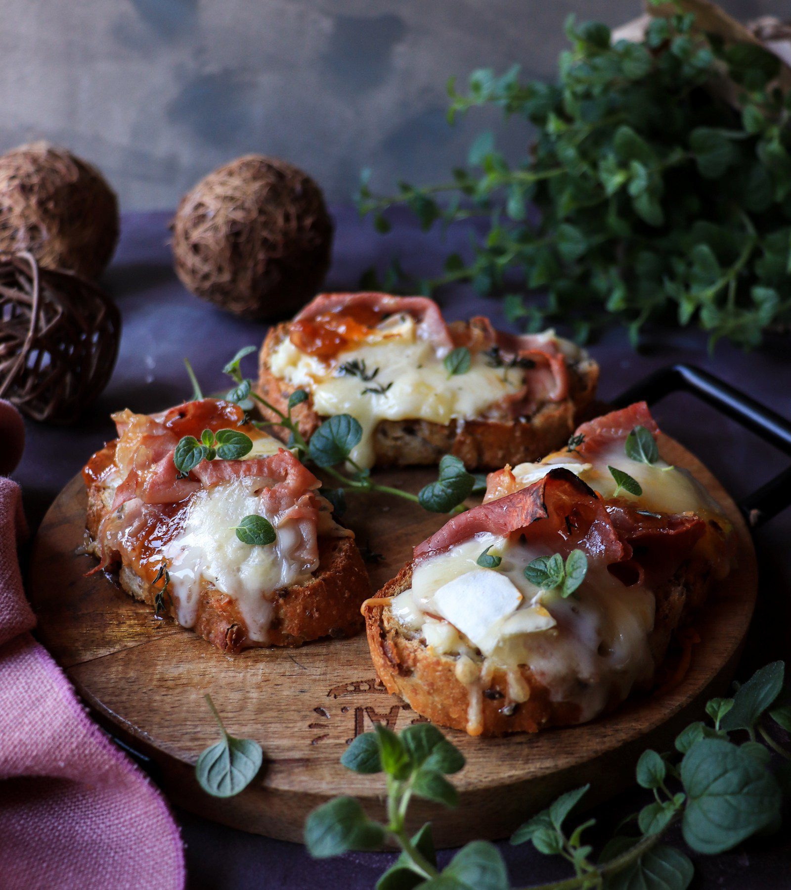 Cloudberry Prosciutto Brie Bruschetta