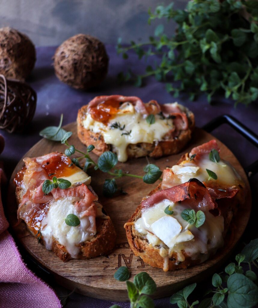 Cloudberry Prosciutto Brie Bruschetta