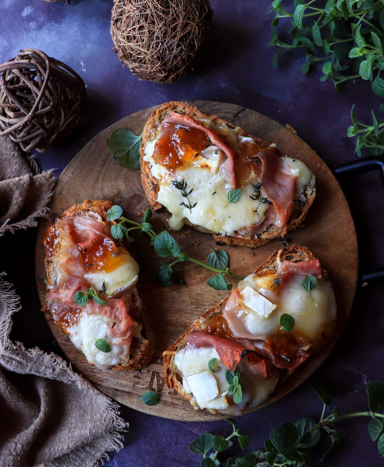 Cloudberry Prosciutto Brie Bruschetta