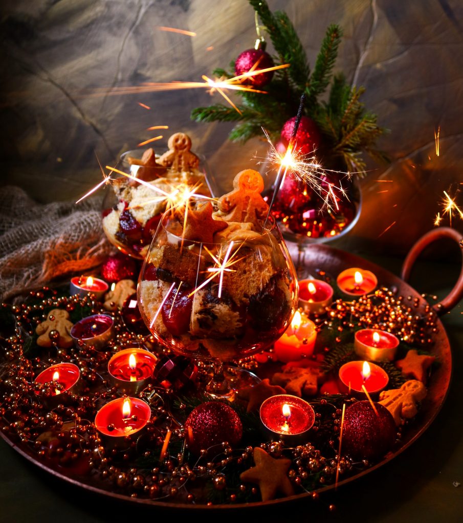 Gingerbread and Cranberry Panettone Trifle - Easy Christmas Dessert