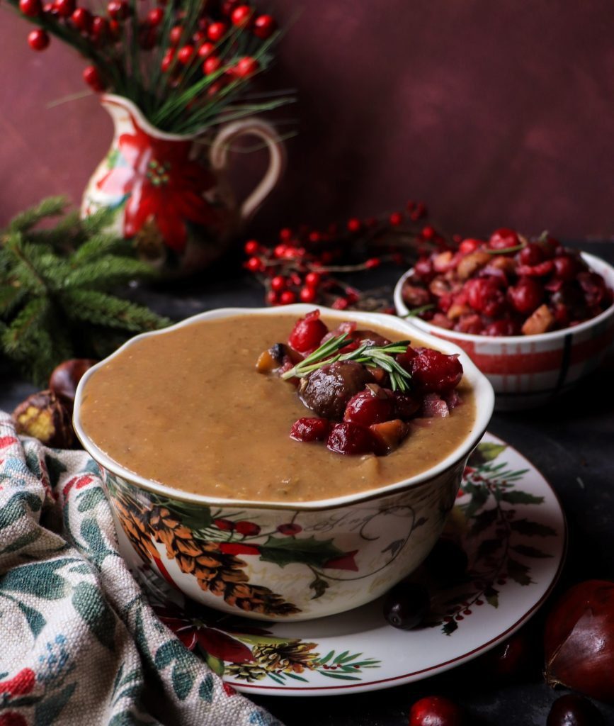 Creamy Chestnut and Potato Soup with Rosemary and Nutmeg