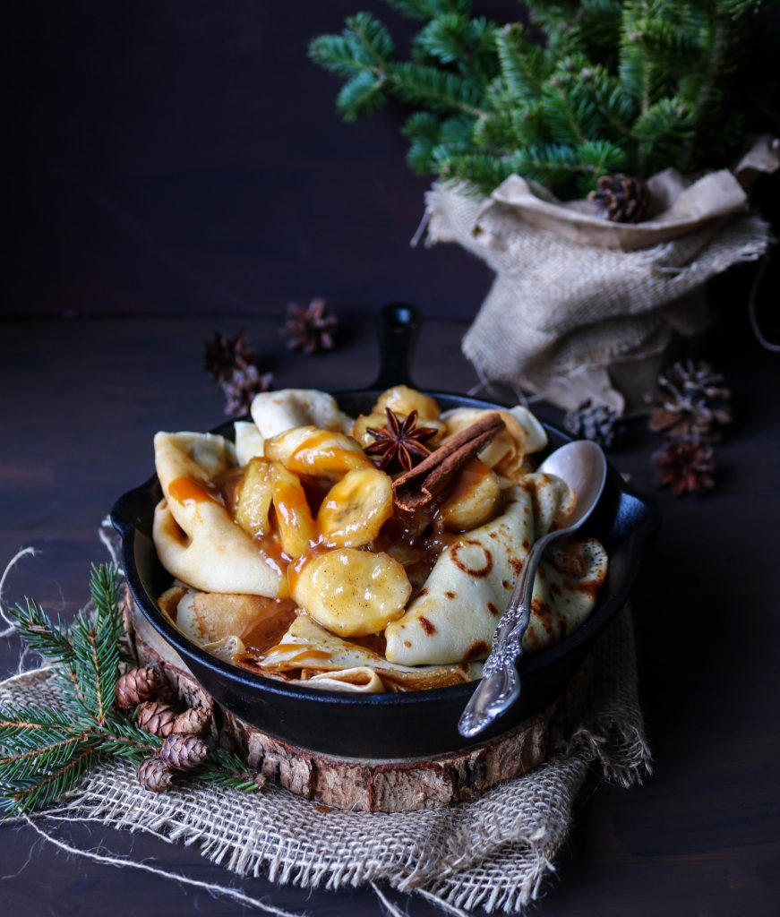 Maple Butter Banana Sauce Crepes