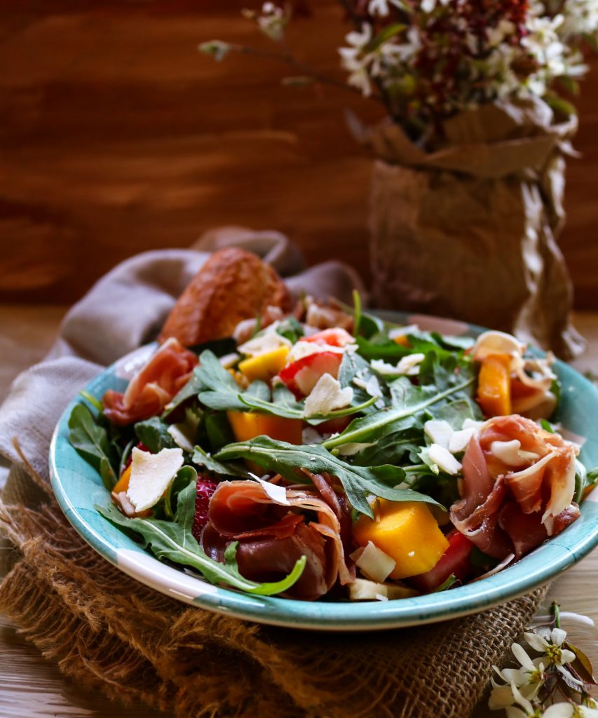 Strawberry Mango Prosciutto Salad
