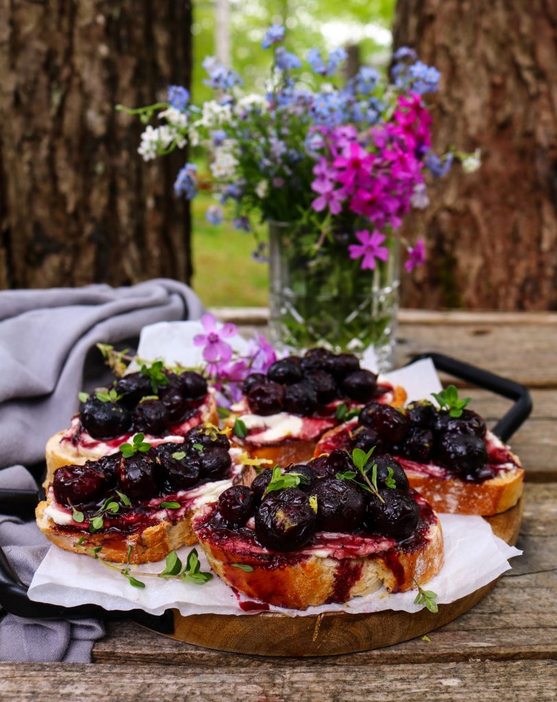 Whipped Feta Blueberry Toasts