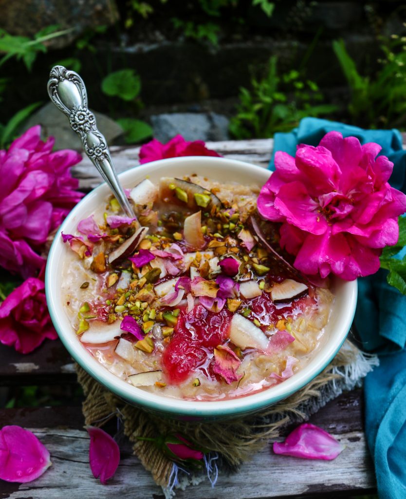 Rose Coconut Cardamom Oatmeal
