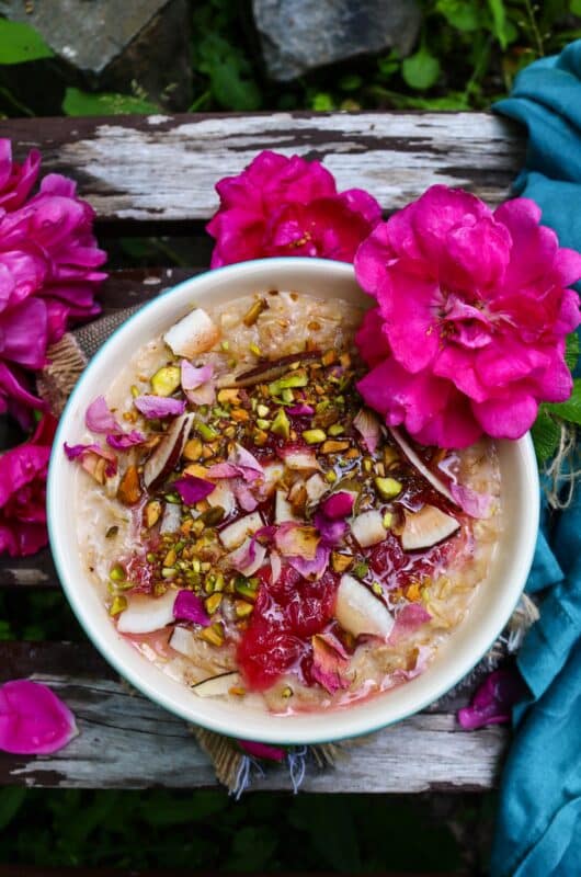 Rose Coconut Cardamom Oatmeal