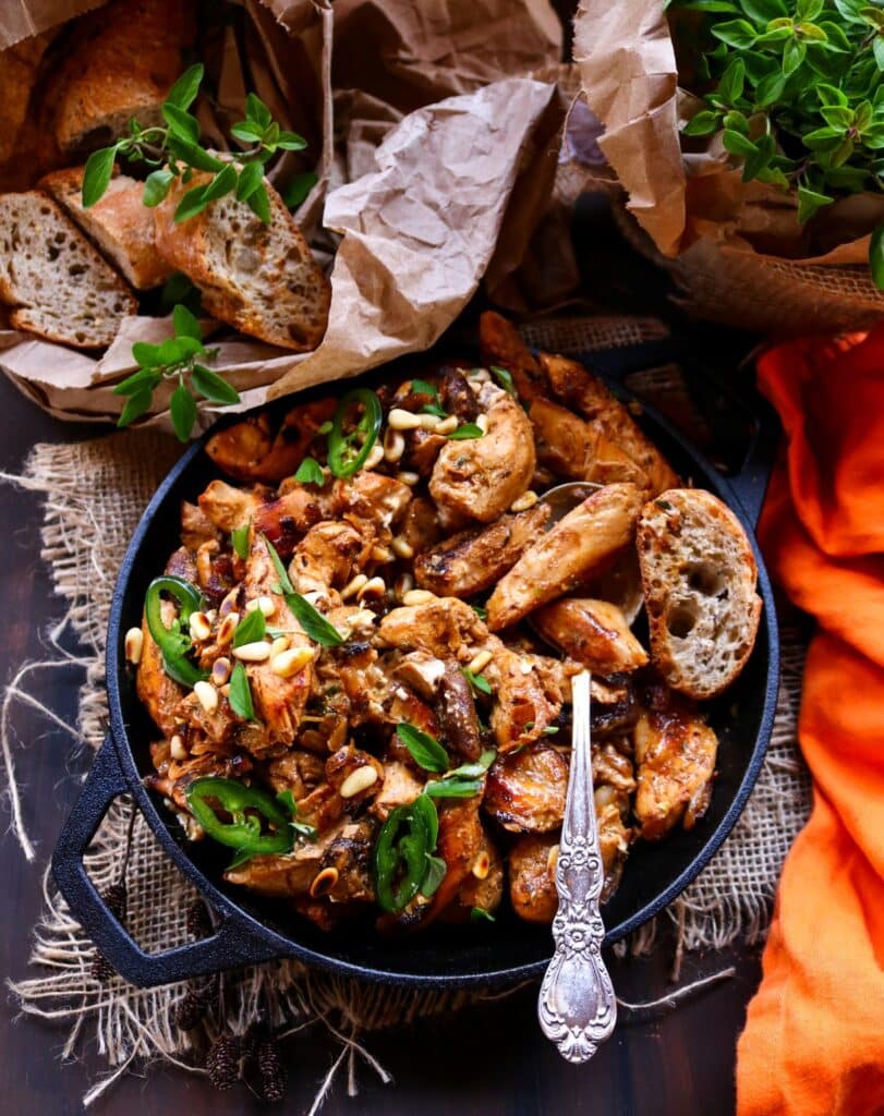 Apricot Pine Nuts Chicken Skillet
