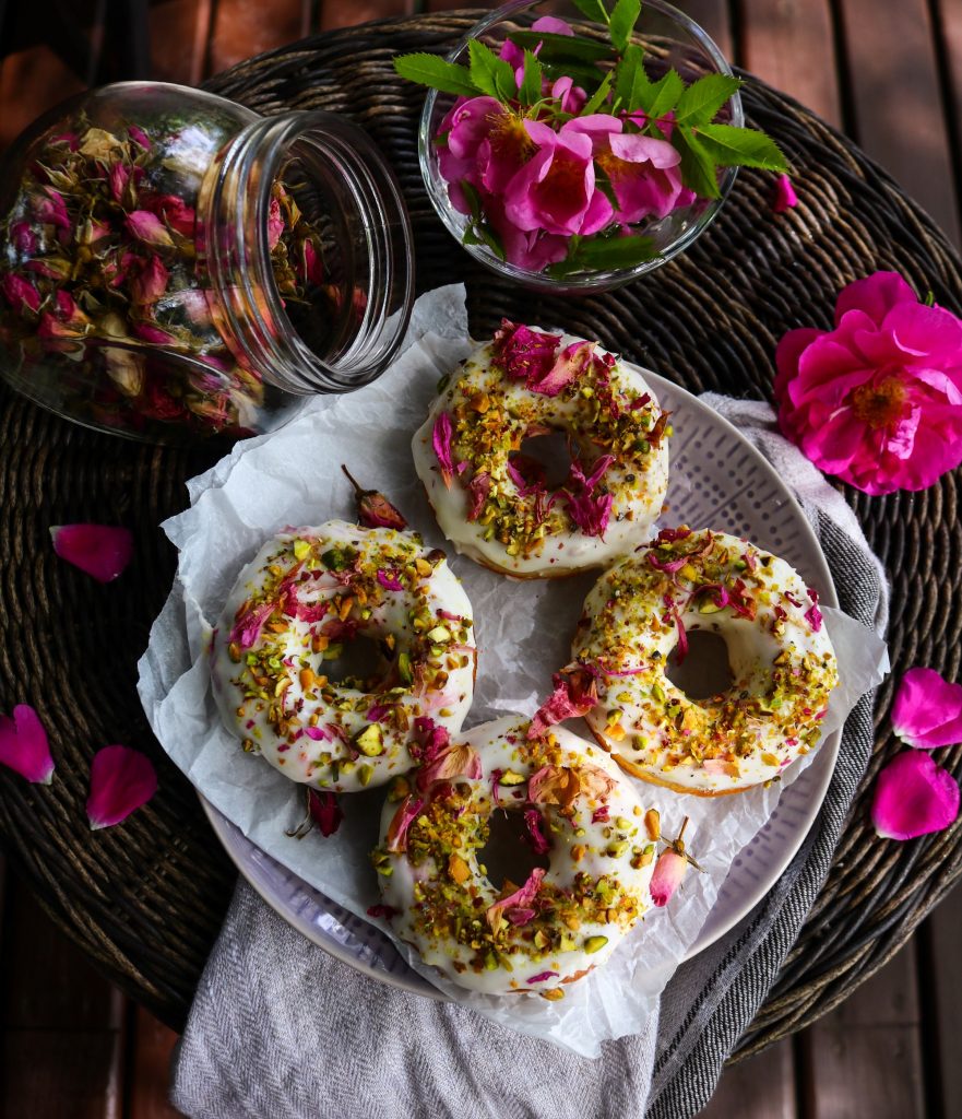 Rose Lemon Baked Donuts
