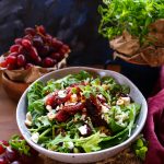 Roasted Grape Feta Hazelnut Salad