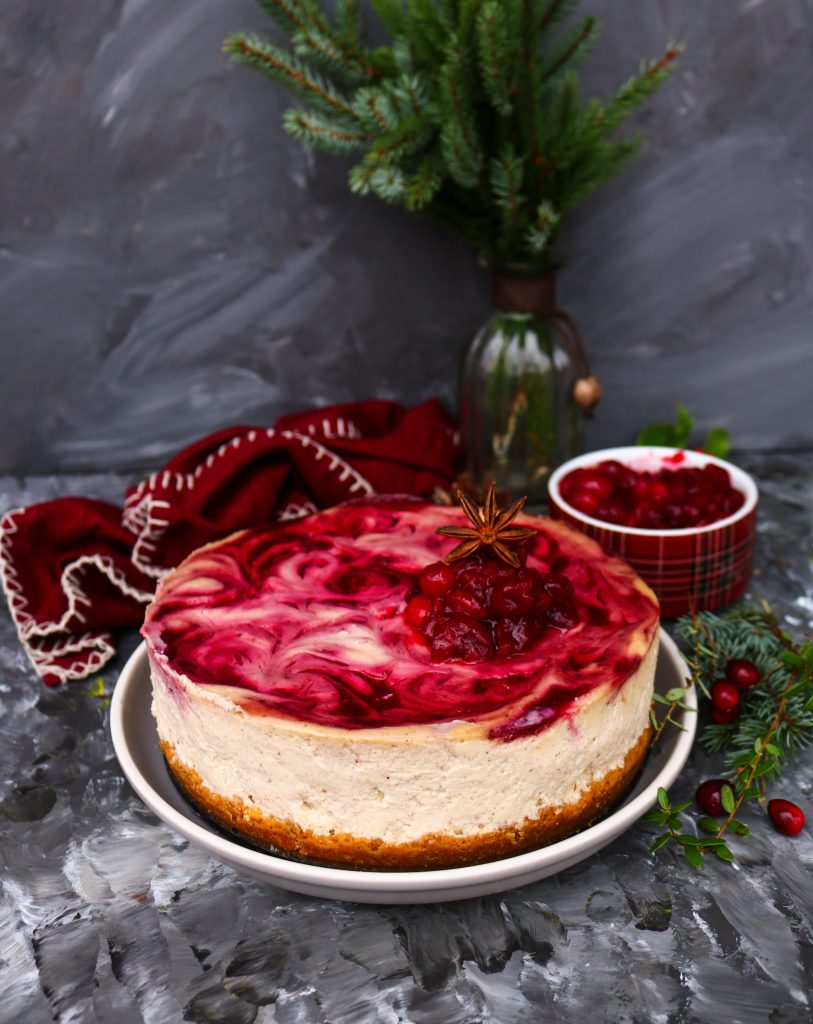 Spiced Cranberry Cheesecake