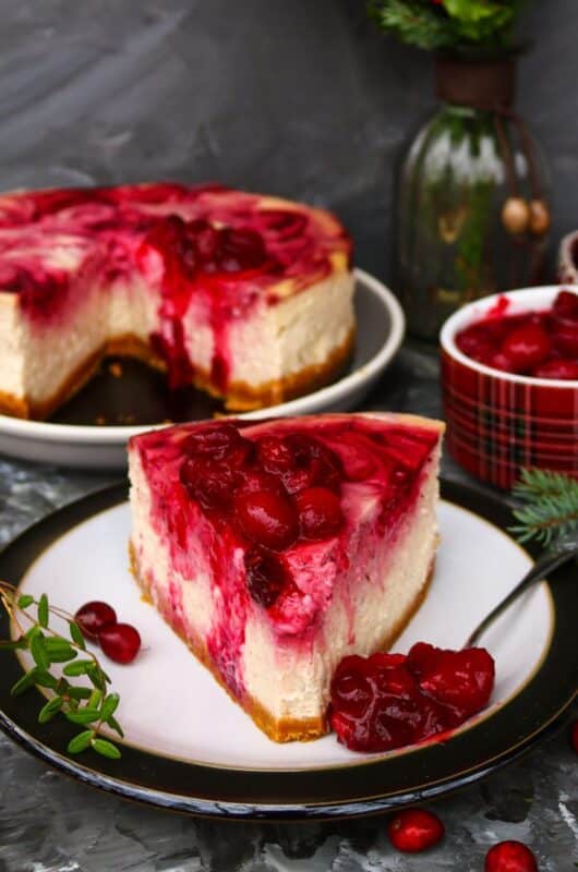 Spiced Cranberry Cheesecake with Honey and Orange