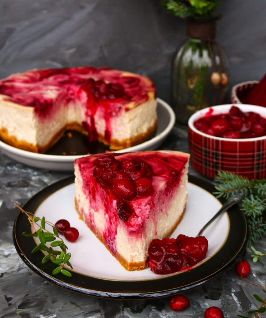 Spiced Cranberry Cheesecake with Honey and Orange