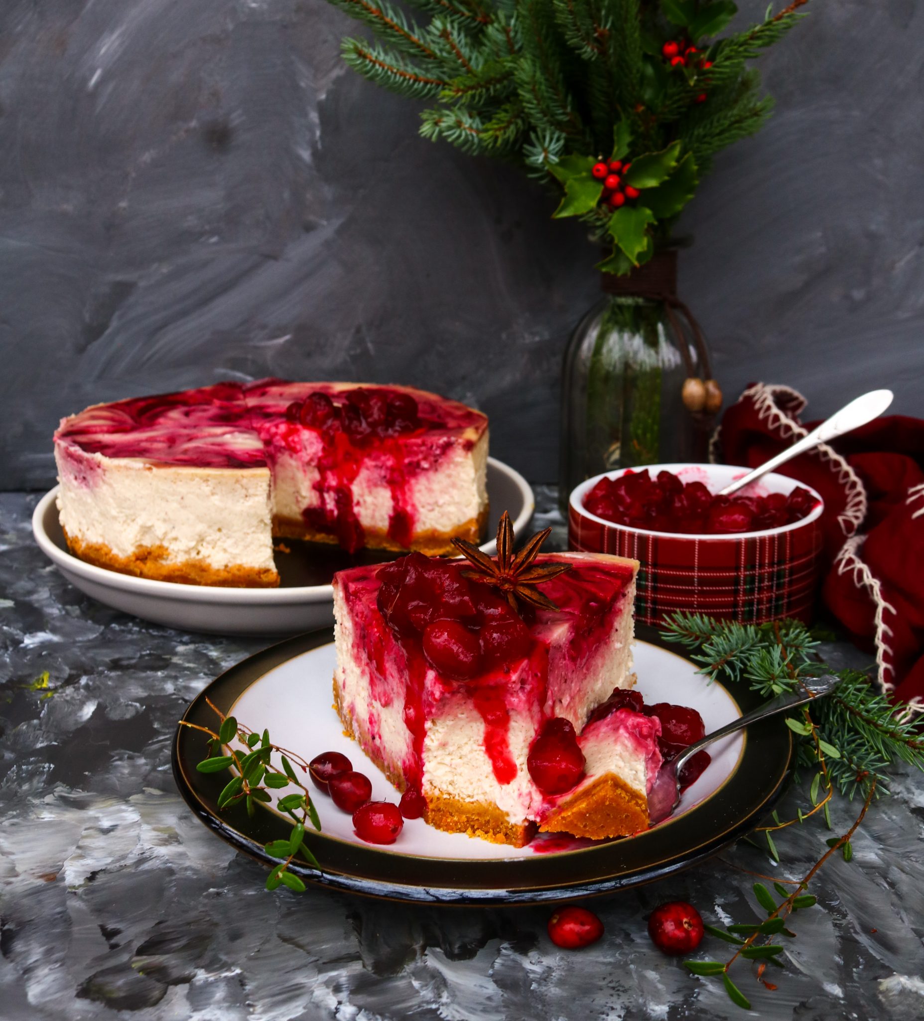 Spiced Cranberry Cheesecake