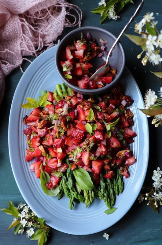 Asparagus with Strawberry Salsa