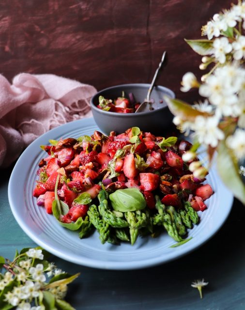 Asparagus with Strawberry Salsa