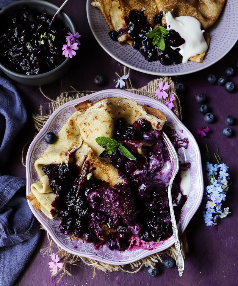 Blueberry Cheesecake Crêpes