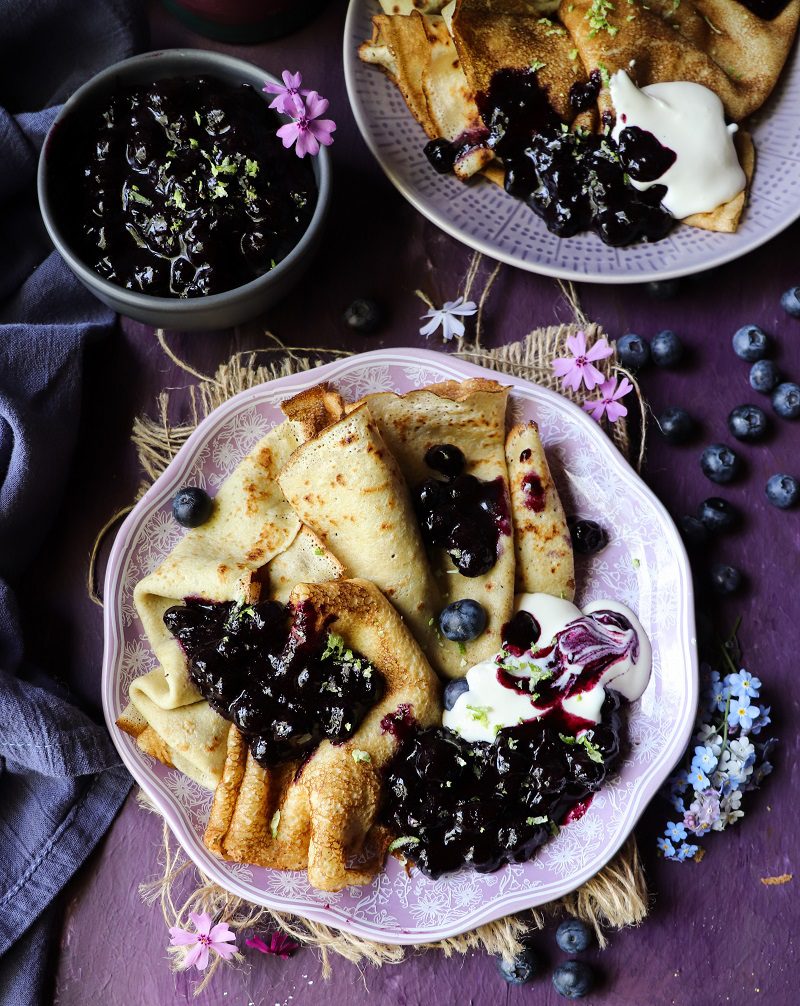 Blueberry Cheesecake Crêpes