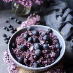 Blueberry Oatmeal with Lilac Syrup