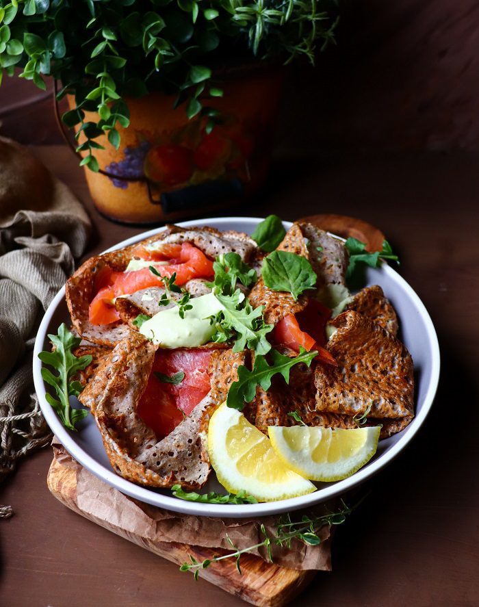 Buckwheat Crêpes with Smoked Salmon