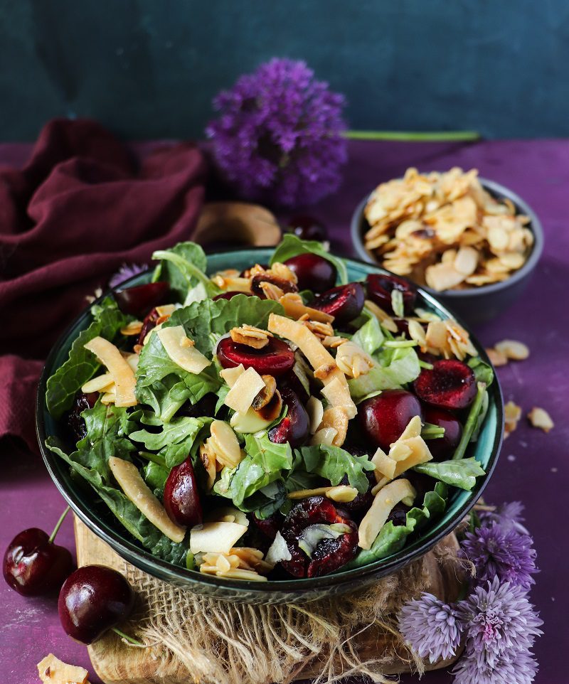 Cherry Almond Coconut Salad