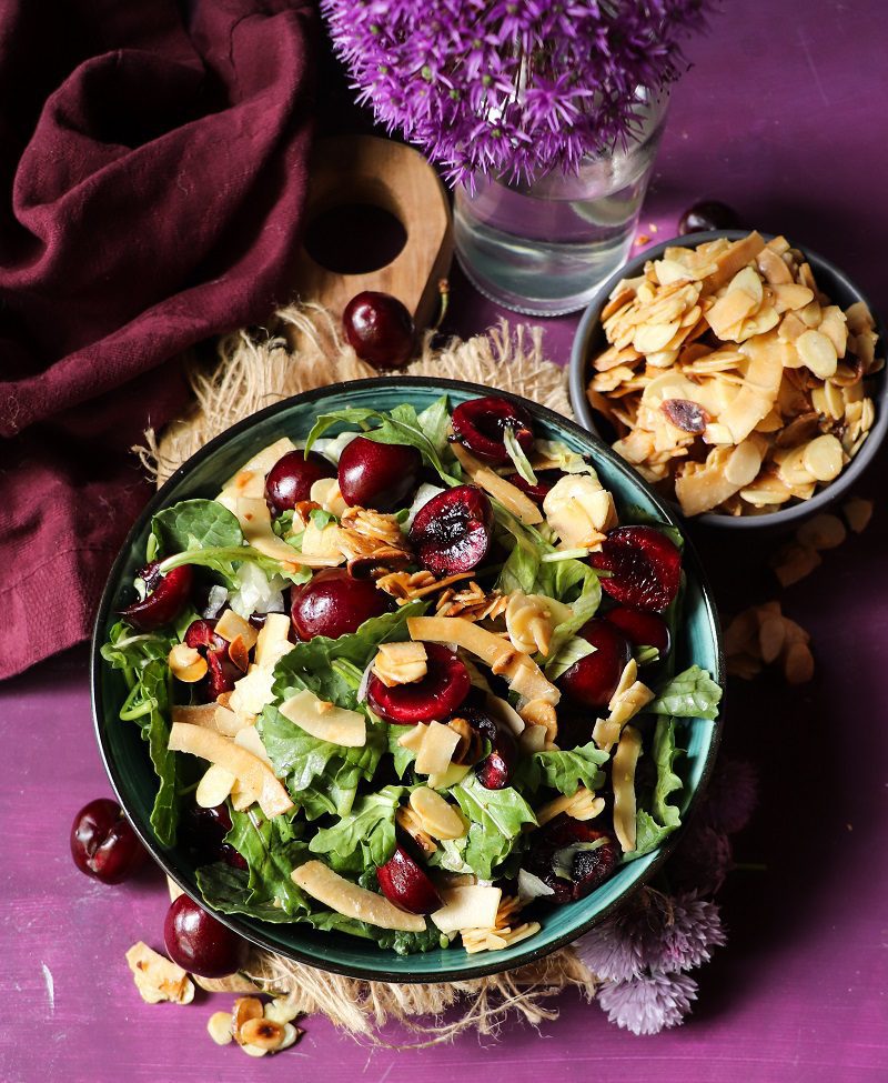 Cherry Almond Coconut Salad