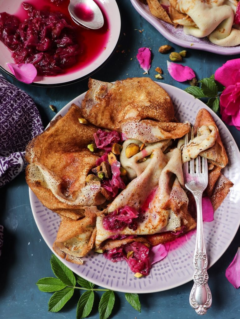 Crepes with Rose Jam
