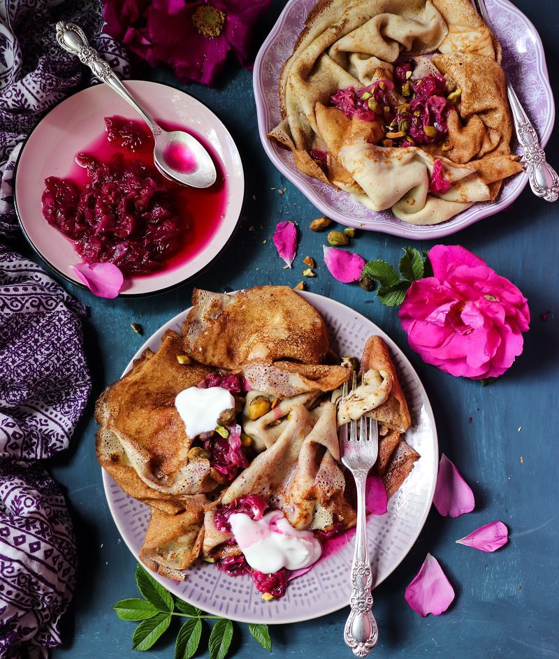 Crepes with Rose Jam