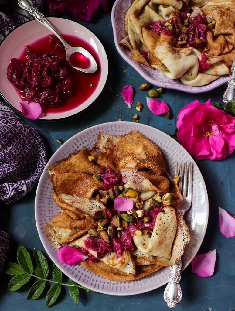 Crepes with Rose Jam