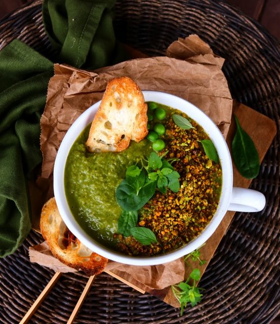 Green Soup with Pistachios