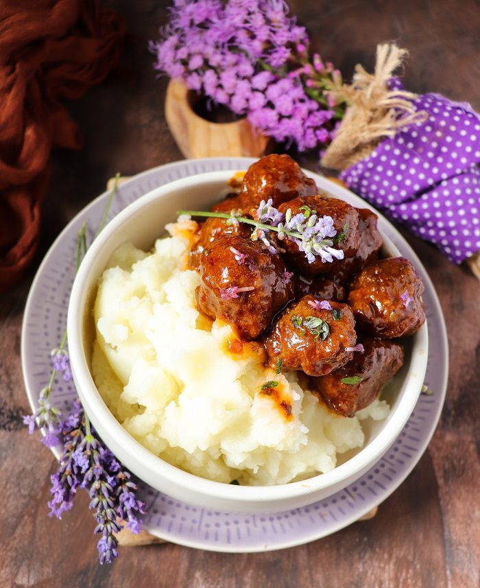 Lavender Barbeque Sauce Meatballs