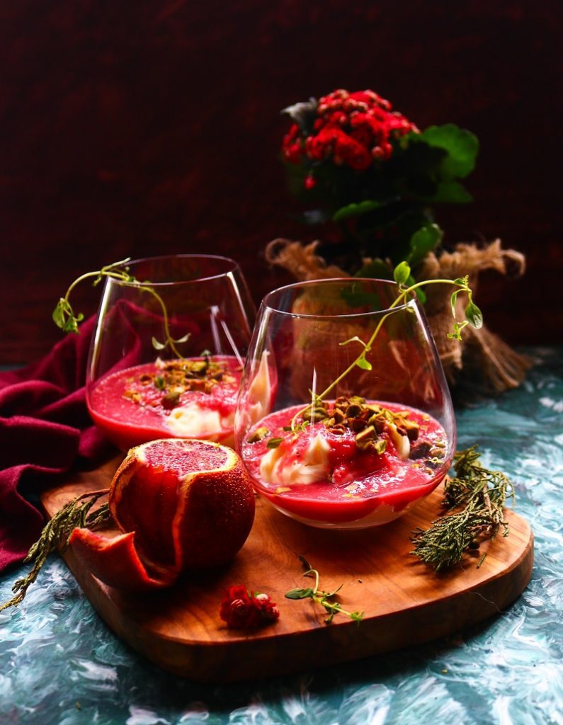 No Bake Blood Orange Dessert