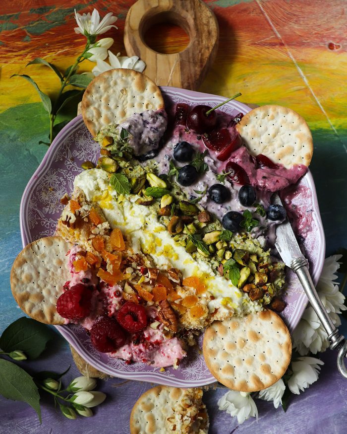 Rainbow Goat Cheese Spread