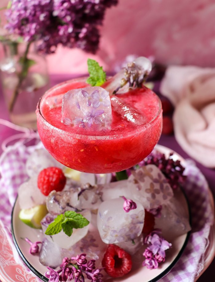 Raspberry Lilac Martini Cocktail