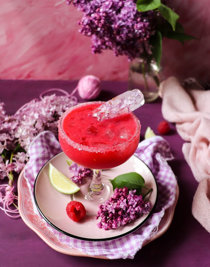 Raspberry Lilac Martini Cocktail