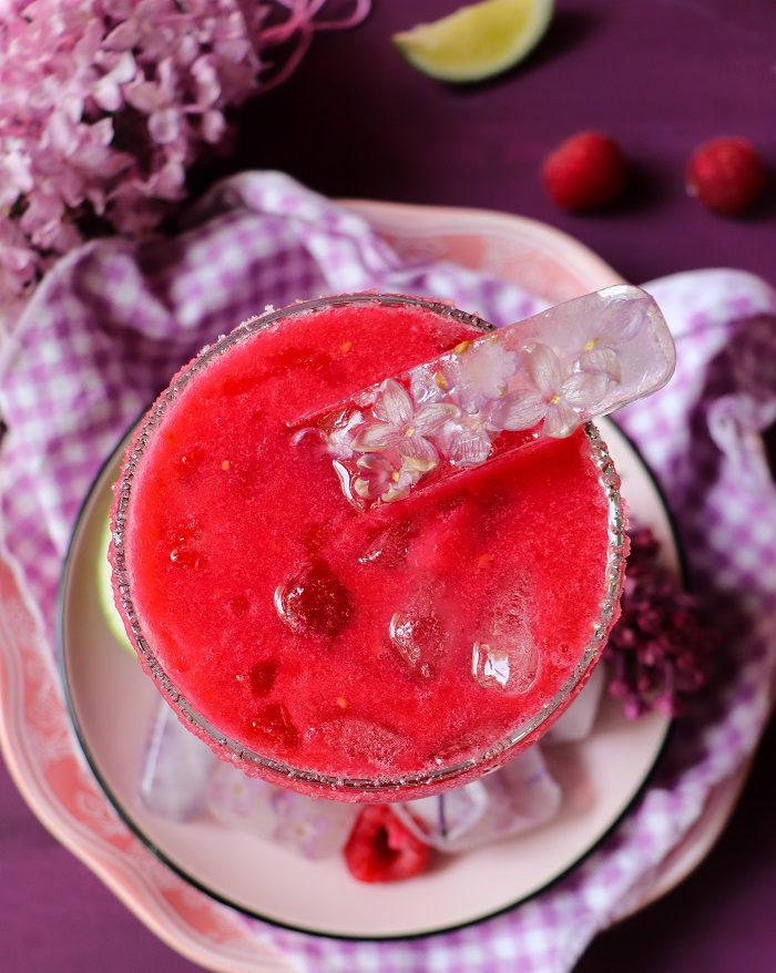 Raspberry Lilac Martini Cocktail