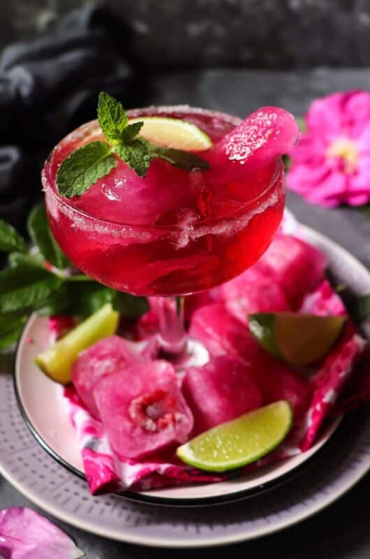 Rose Gin Cocktail with Rose Petal Syrup
