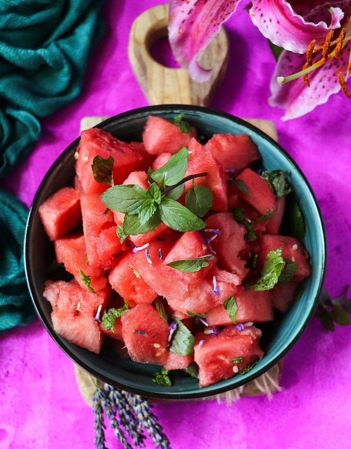 Watermelon Lavender Salad