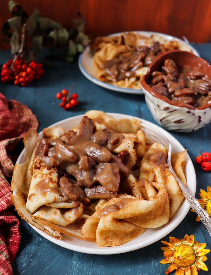 Candied Maple Pecan Crepes 
