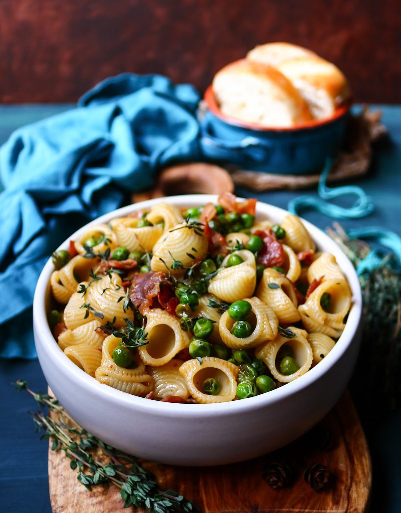 Green Pea Prosciutto Pasta 