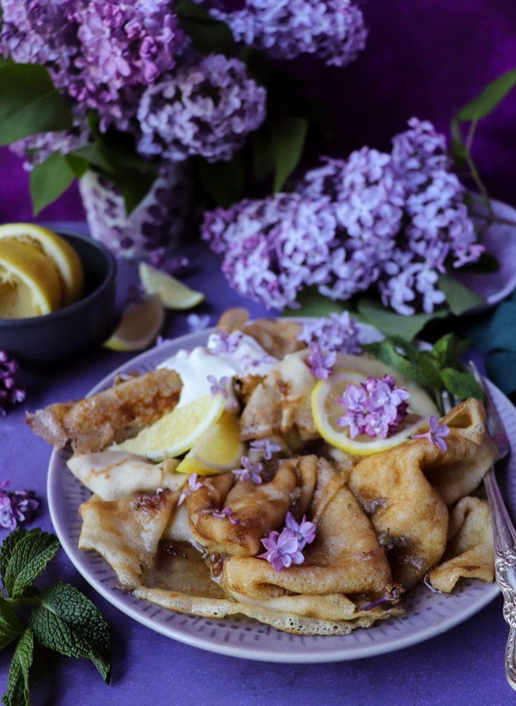 Crêpes with Lemon Lilac Sauce