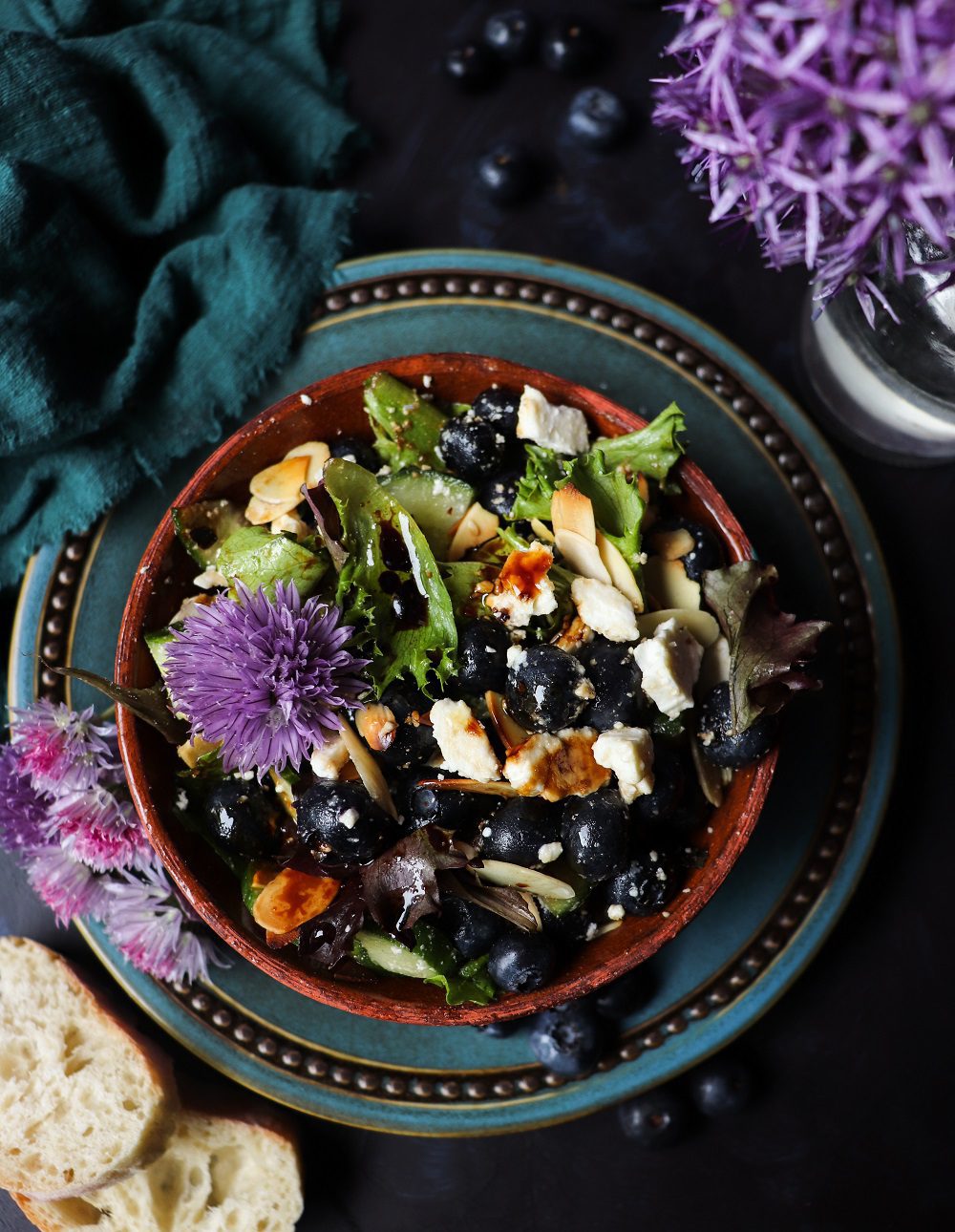 Blueberry Almond Feta Salad