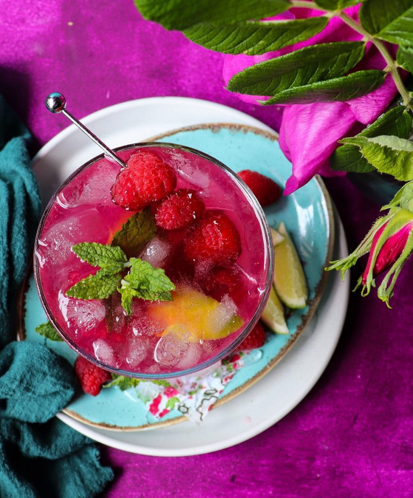Rose Raspberry Gin Cocktail 