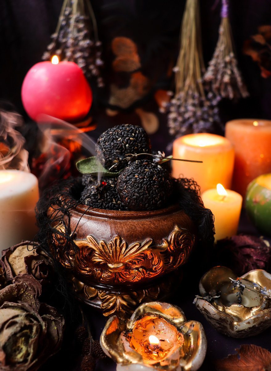 Black Sesame Date Truffles