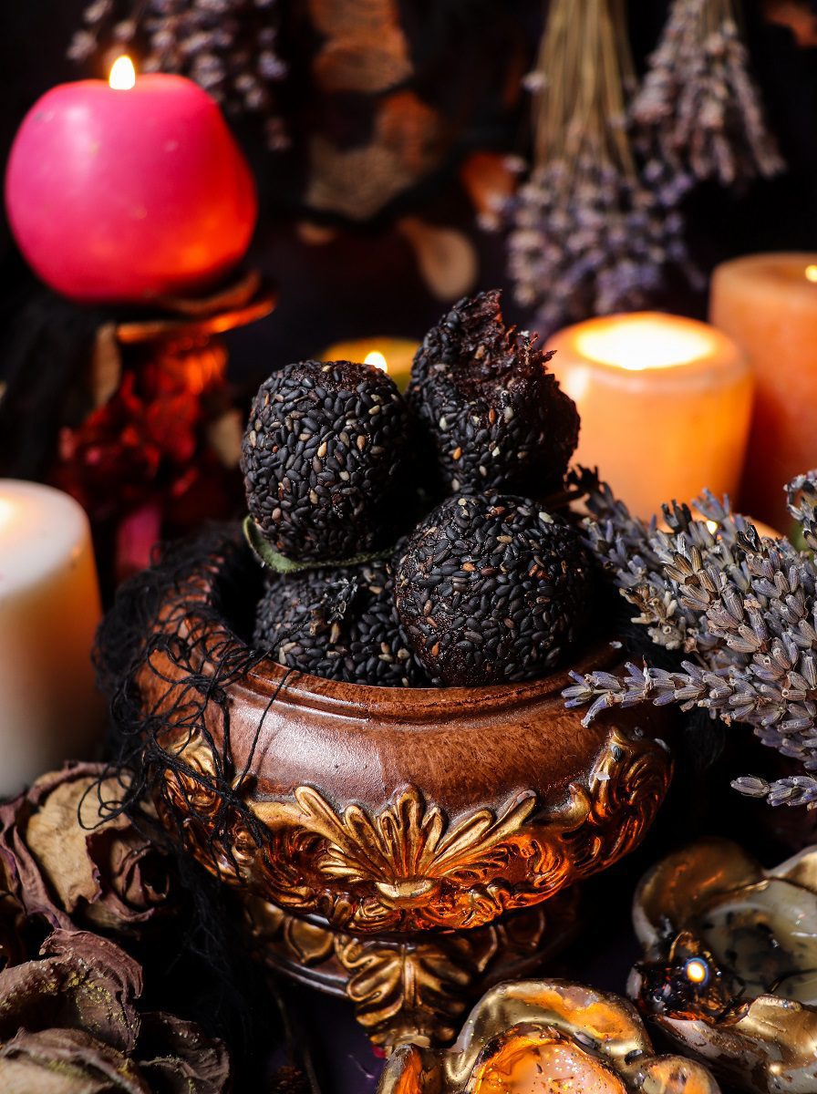 Black Sesame Date Truffles