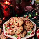 Christmas Candy Cane Shortbread Cookies with Mint Chocolate